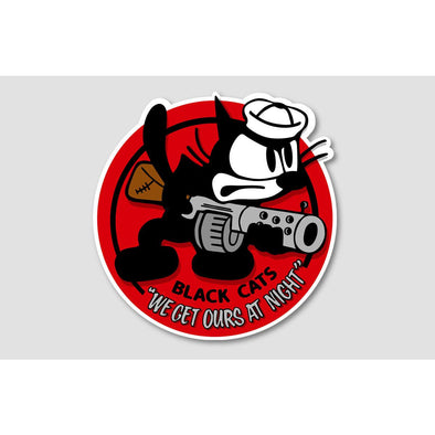 BLACK CATS 'WE GET OURS AT NIGHT' Sticker - Mach 5