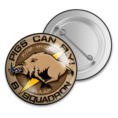 F-111 'PIGS CAN FLY' Tin Badge - Mach 5
