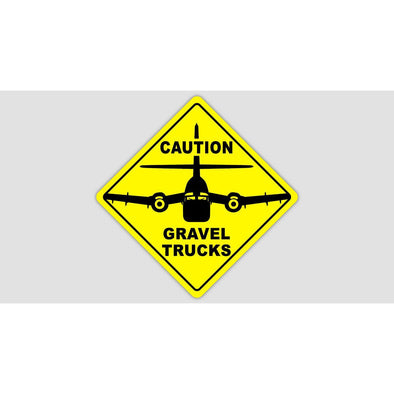 CAUTION GRAVEL TRUCKS Sticker - Mach 5