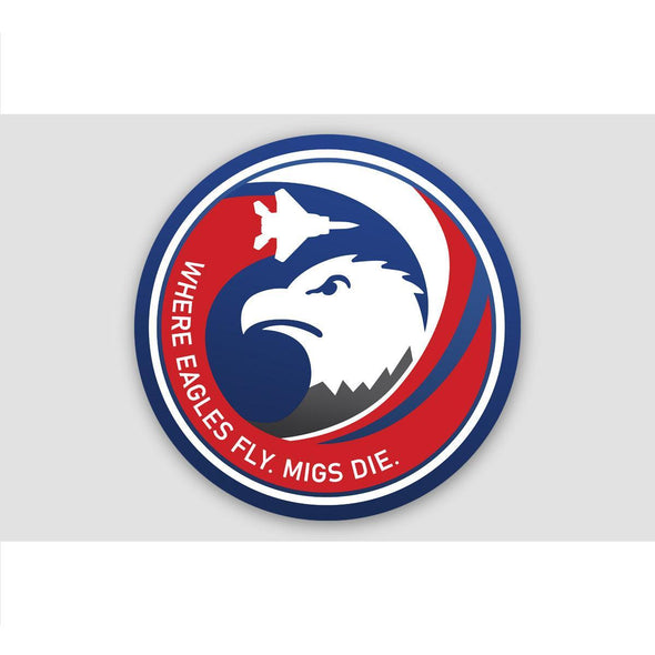 WHERE EAGLES FLY, MIGS DIE Sticker - Mach 5