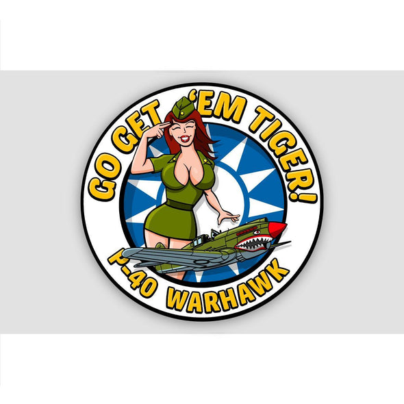 P-40 'GO GET EM TIGER' Sticker - Mach 5