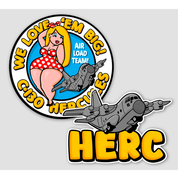 C-130 HERCULES 'WE LOVE EM BIG' Sticker Pack - Mach 5