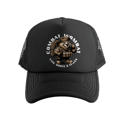 COMBAT WOMBAT 'EATS, ROOTS & LEAVES' Trucker Cap