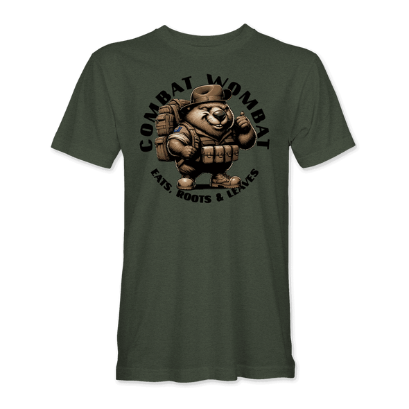 COMBAT WOMBAT 'EATS, ROOTS & LEAVES' T-Shirt (Copy)