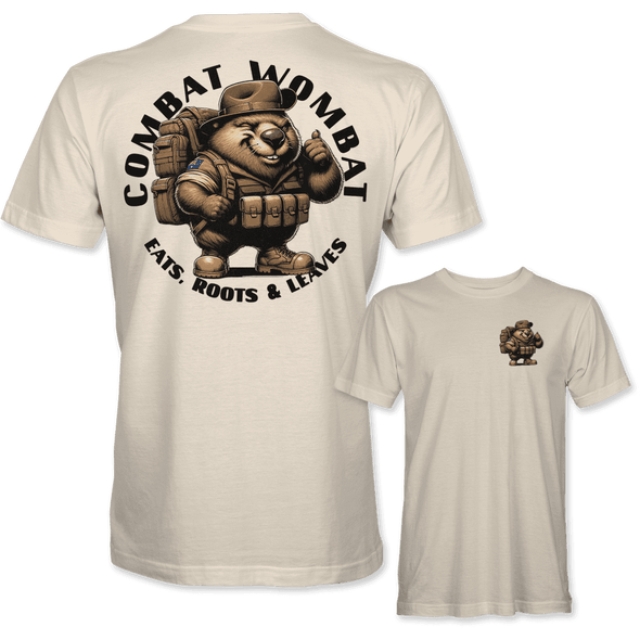 COMBAT WOMBAT 'EATS, ROOTS & LEAVES' T-Shirt