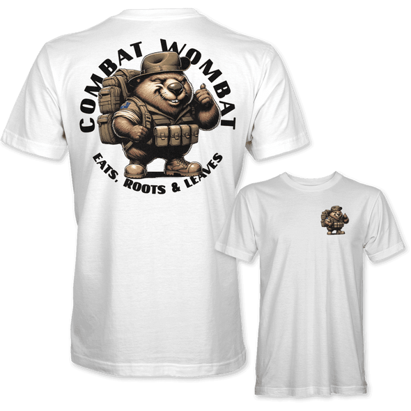 COMBAT WOMBAT 'EATS, ROOTS & LEAVES' T-Shirt