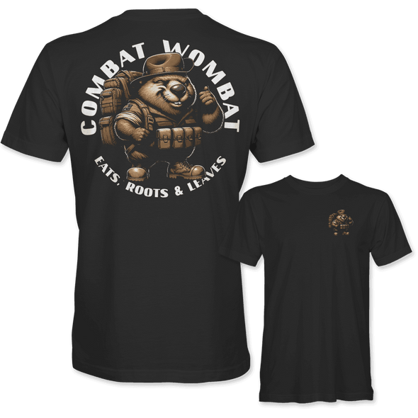 COMBAT WOMBAT 'EATS, ROOTS & LEAVES' T-Shirt