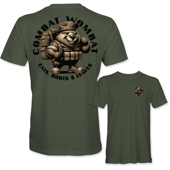 COMBAT WOMBAT 'EATS, ROOTS & LEAVES' T-Shirt