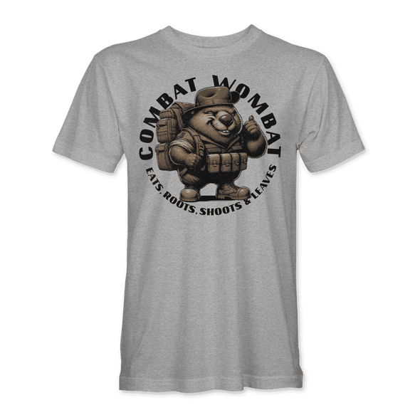 COMBAT WOMBAT 'EATS, ROOTS, SHOOTS & LEAVES' T-Shirt