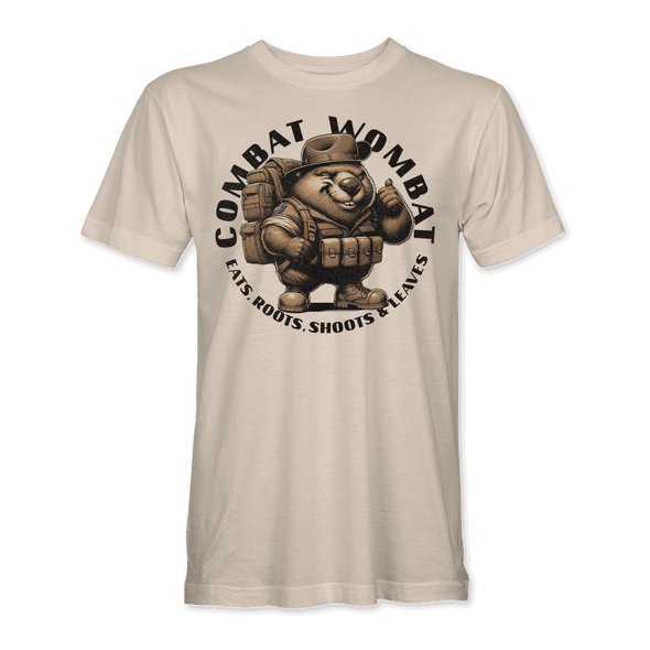 COMBAT WOMBAT 'EATS, ROOTS, SHOOTS & LEAVES' T-Shirt