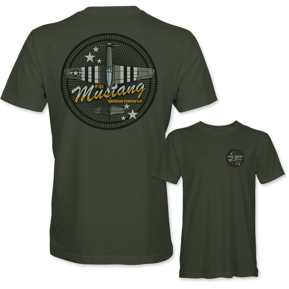 P-51 MUSTANG 'AMERICAN GUNFIGHTER' T-Shirt - Mach 5