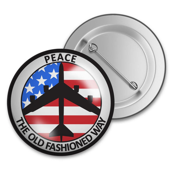 B-52 'PEACE THE OLD FASHION WAY' Tin Badge - Mach 5