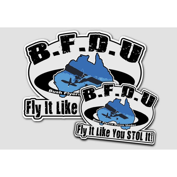 BUSH FLYERS DOWN UNDER (BFDU) Sticker Pair - Mach 5