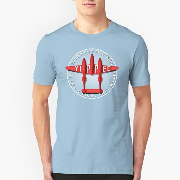 'YIPPEE' P-38 LIGHTNING T-Shirt  - blue
