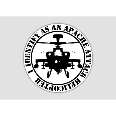 I IDENTIFY AS AN APACHE HELICOPTER Sticker - Mach 5