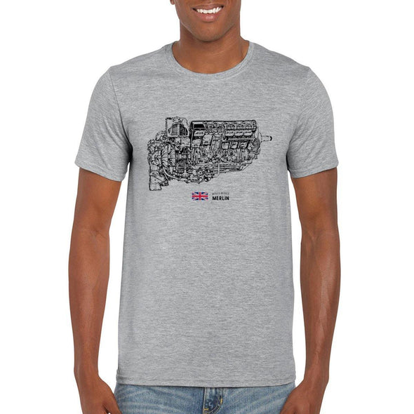 MERLIN ENGINE CUTAWAY Diagram T-Shirt - Mach 5