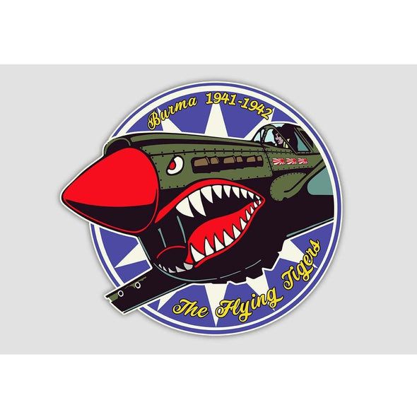 P-40 WARHAWK FLYING TIGERS Sticker - Mach 5