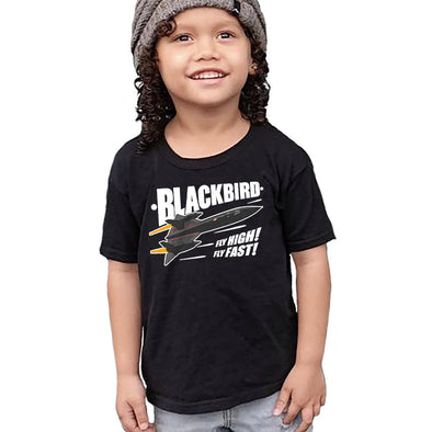 SR-71 BLACKBIRD 'FLY HIGH! FLY FAST!' Kids T-Shirt - Mach 5
