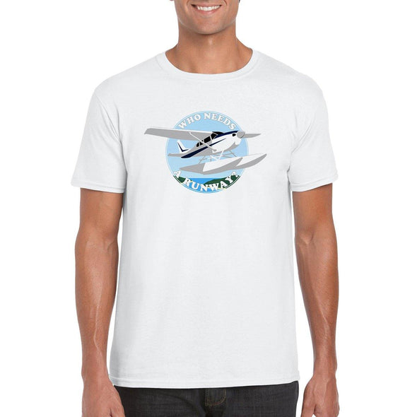 WHO NEEDS A RUNWAY (FLOATPLANE) T-Shirt - Mach 5