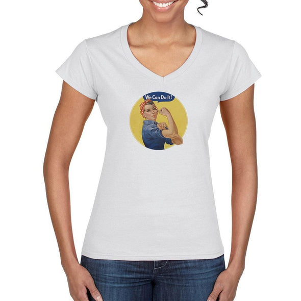 WE CAN DO IT! Women's Semi-Fitted V Neck T-Shirt - Mach 5