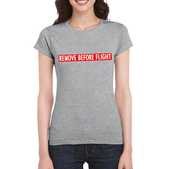 REMOVE BEFORE FLIGHT Women's Semi-Fitted T-Shirt - Mach 5