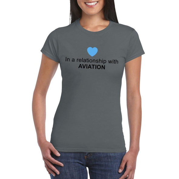 IN A RELATIONSHIP WITH AVIATION  Semi-Fitted T-Shirt - Mach 5