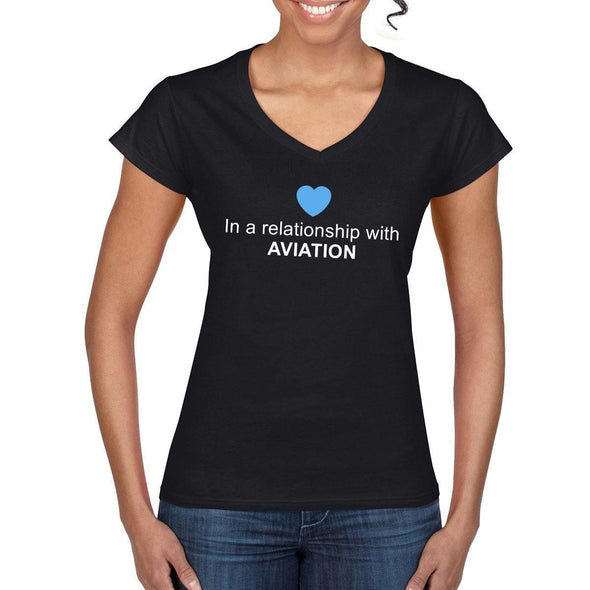 IN A RELATIONSHIP WITH AVIATION  Semi-Fitted T-Shirt - Mach 5