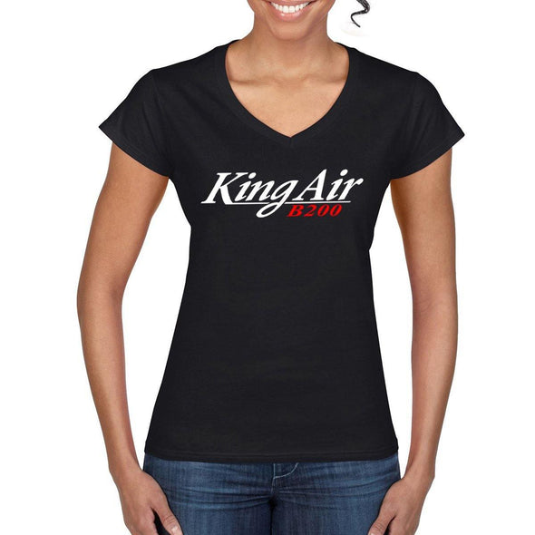 KING AIR B200 Women's V-Neck Tee. - Mach 5