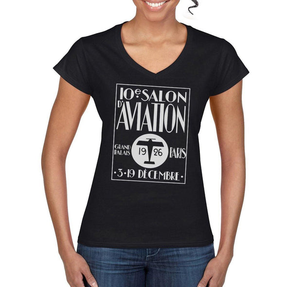 SALON D AVIATION Semi-Fitted V-Neck T-Shirt - Mach 5