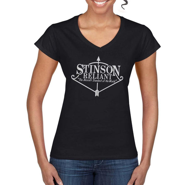 STINSON AIRCRAFT COMPANY Women's V-Neck T-Shirt - Mach 5