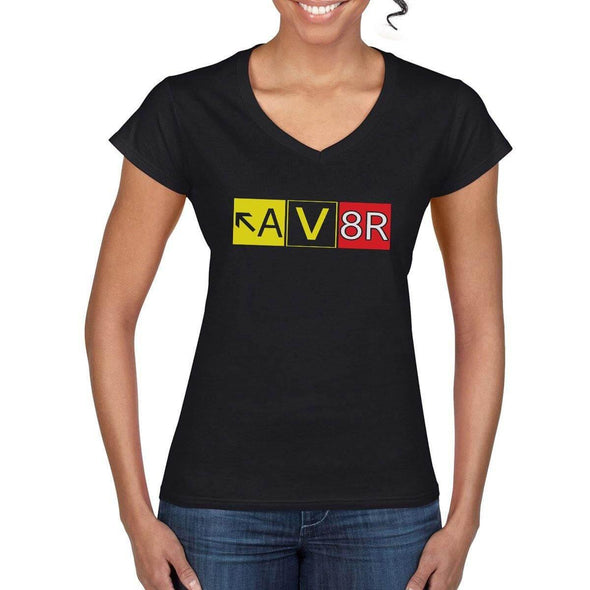 AV8R Women's V Neck Semi-Fitted T-Shirt - Mach 5