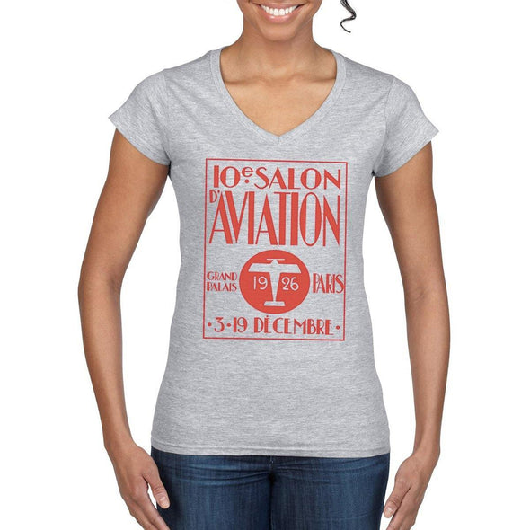 SALON D AVIATION Semi-Fitted V-Neck T-Shirt - Mach 5