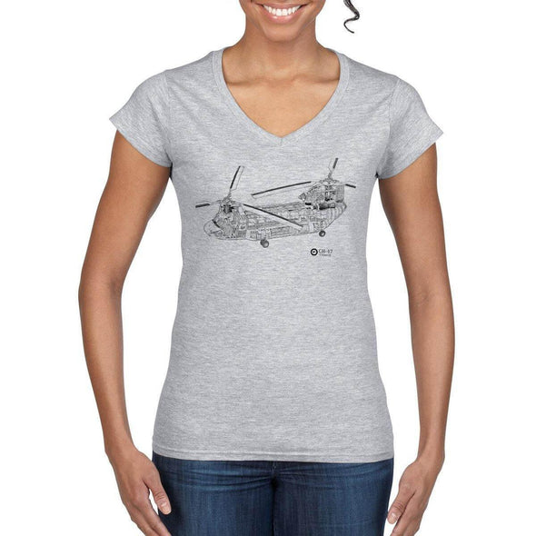 CHINOOK CUTAWAY Woman's Semi-Fitted V Neck T-Shirt - Mach 5