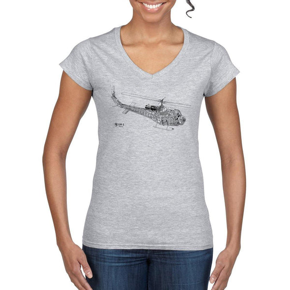 HUEY CUTAWAY Women's Semi-Fitted V-Neck T-Shirt - Mach 5