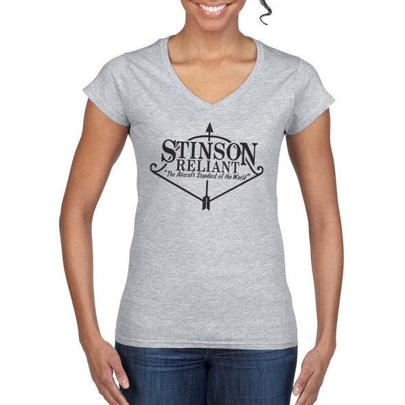 STINSON AIRCRAFT COMPANY Women's V-Neck T-Shirt - Mach 5