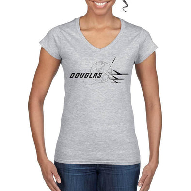 DOUGLAS Logo Women's V-Neck T-Shirt - Mach 5