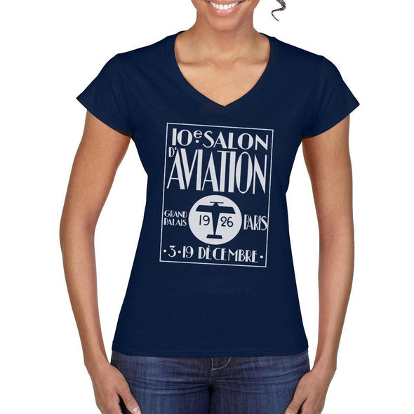 SALON D AVIATION Semi-Fitted V-Neck T-Shirt - Mach 5