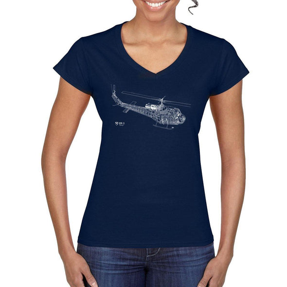 HUEY CUTAWAY Women's Semi-Fitted V-Neck T-Shirt - Mach 5