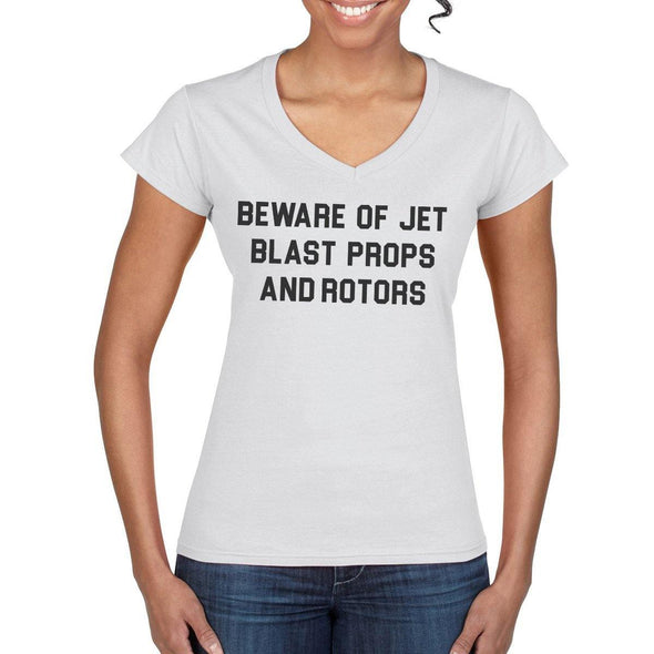 Women's BEWARE Semi-Fitted V-Neck T-Shirt - Mach 5