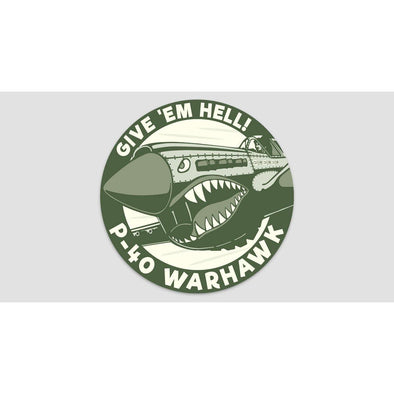 P-40 WARHAWK 'GIVE 'EM HELL' Sticker - Mach 5