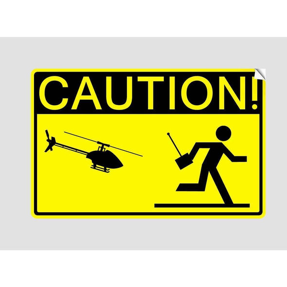 CAUTION! HELICOPTER PILOT Sticker - Mach 5